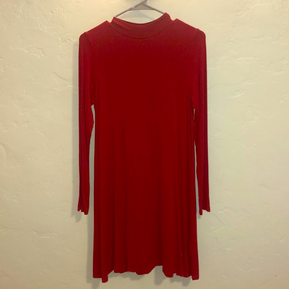 Red Long Sleeve Holiday Dress
